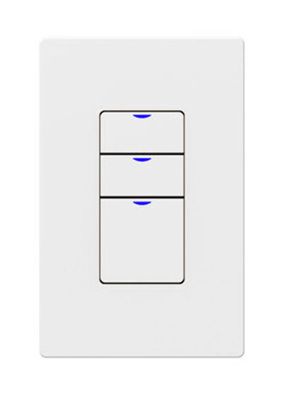 NX Lighting Controls Digital Smart Switch Wireless 3-Button 120/277VAC White (NXSW2-W3-WH)