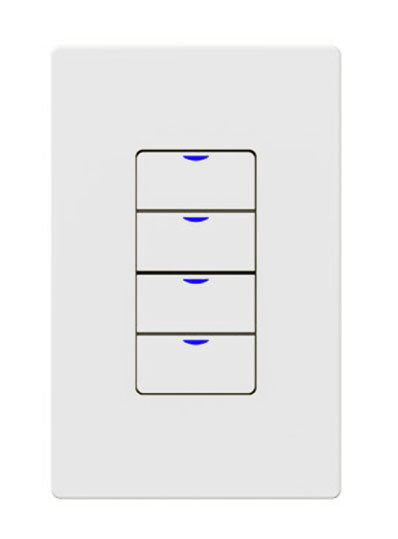 NX Lighting Controls Digital Smart Switch Wireless 4-Button 120/277VAC White (NXSW2-W4-WH)