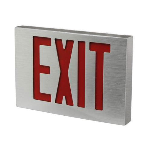 Standard-BL Die-Cast Aluminum Exit Sign Double Face Red Letters Aluminum Housing Aluminum Face Panel Battery Backup No Self-Diagnostics (NYKXTEU2RAAEM)