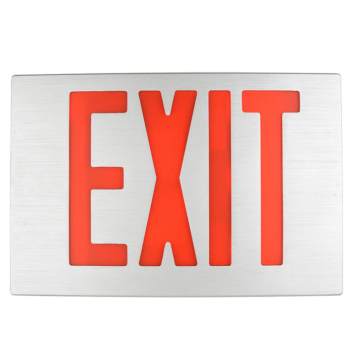 Standard-BL Die-Cast Aluminum Exit Sign Double Face Red Letters Aluminum Housing Aluminum Face Panel Battery Backup No Self-Diagnostics (NYKXTEU2RAAEM)
