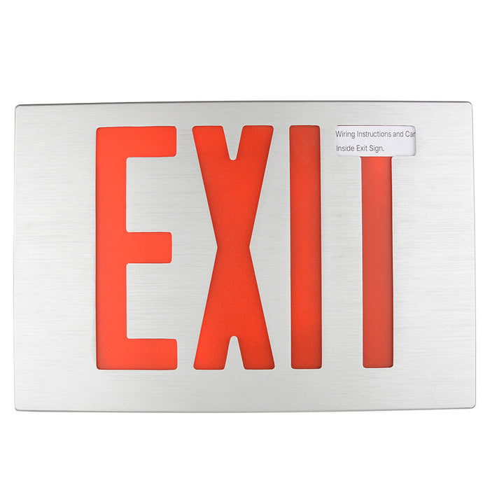 Standard-BL Die-Cast Aluminum Exit Sign Double Face Red Letters Aluminum Housing Aluminum Face Panel Battery Backup No Self-Diagnostics (NYKXTEU2RAAEM)