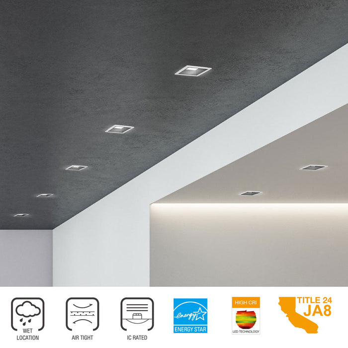 Green Creative NYXNC4RD/M9CCT5S/DUALDIM/WW/WW NYX New Construction 4 Inch Round LED Downlight Lumen/CCT Selectable 2500Lm/3000Lm/4000Lm 2700K/3000K/3500K/4000K/5000K Dual Dimming Wall Wash (38469)