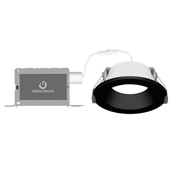 Green Creative NYXDM4RD/M9CCT5S/DUALDIM/MD/BB NYX Direct Mount 4 Inch Round LED Downlight Lumen/CCT Selectable 2500Lm 3000Lm/4000Lm 2700K/3000K/3500K/4000K/5000K Dual Dimming Medium Beam (38556)