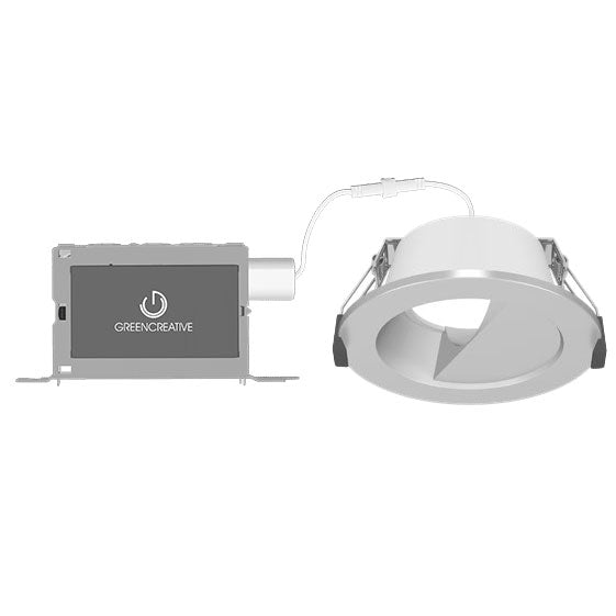 Green Creative NYXDM4RD/S9CCT5S/DUALDIM/WW/CC NYX Direct Mount 4 Inch Round LED Downlight Lumen/CCT Selectable 700Lm/1000Lm/1500Lm/2000Lm 2700K/3000K/3500K/4000K/5000K Dual Dimming Wall Wash (37505)