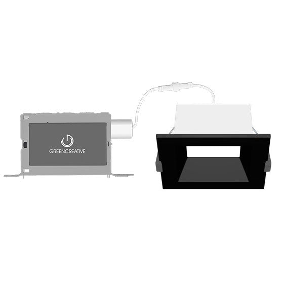 Green Creative NYXDM6SQ/M9CCT5S/DUALDIM/WD/BB NYX Direct Mount 6 Inch Square LED Downlight Lumen/CCT Selectable 2500Lm/3000Lm/4000Lm 2700K/3000K/3500K/4000K/5000K Dual Dimming Wide Beam (38580)