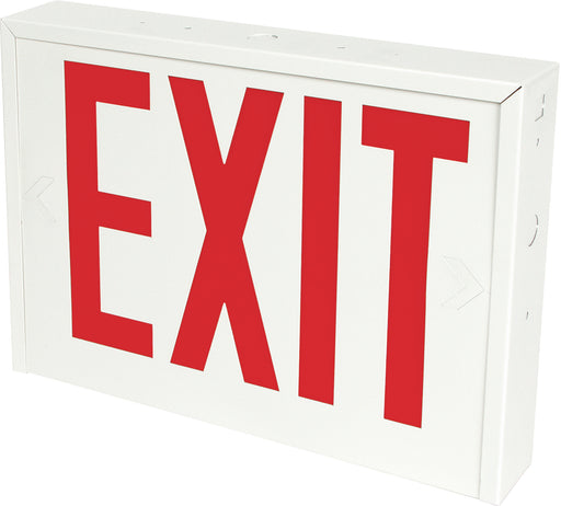 Best Lighting Products Steel Exit Sign Universal Single/Double Face Red Letters White Housing Battery Backup (NYXTEU3RWEM)
