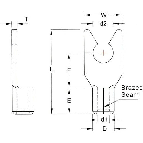 MORRIS 12-10 #8 Nylon Spade Terminals (11634B)