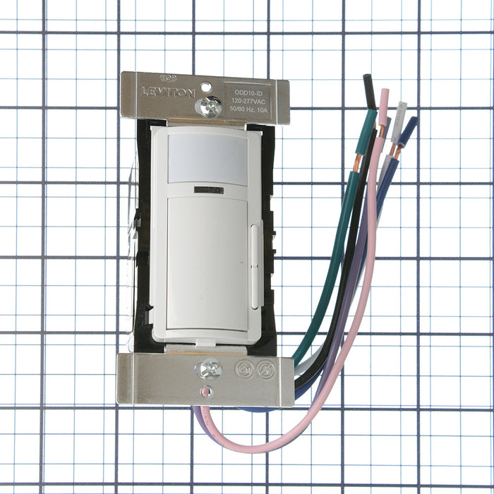 Leviton Smart Sensor PIR 0-10V Dimming Wall Box Occupancy/Vacancy Sensor App Configurable 120-277VAC Commercial Grade White (ODD10-IDW)