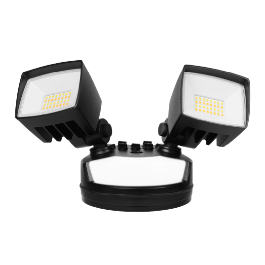 NICOR LED Outdoor Security Flood Light Wattage/CCT Selectable 16W/25W 3000K/4000K/5000K 120V 80 CRI PIR Sensor And Night Light Black (OLS125S120S8BKS)