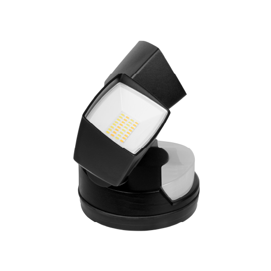 NICOR LED Outdoor Security Flood Light Wattage/CCT Selectable 16W/25W 3000K/4000K/5000K 120V 80 CRI PIR Sensor And Night Light Black (OLS125S120S8BKS)