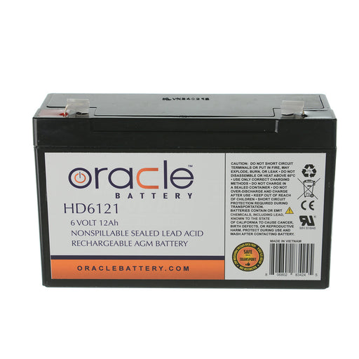 Oracle 6V 12 Amp Hour Heavy-Duty Multi-Purpose Sealed Lead Acid AGM F1 Terminal (HD6121)