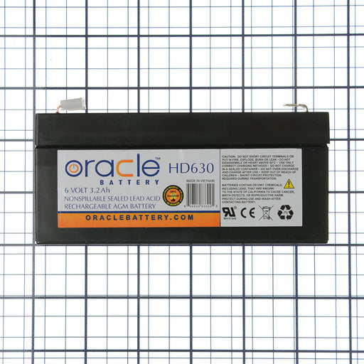 Oracle 6V 3Ah Sealed Lead Acid AGM Battery Heavy Duty Multi-Purpose Series (HD630)