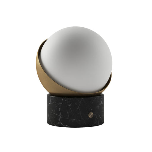 Bulbrite ORB/TL/BM/BB Cordless Indoor Table Lamp Orb 6.5W 3.7V 300Lm 2700K 92 CRI Black Marble/Brushed Brass (K70701)