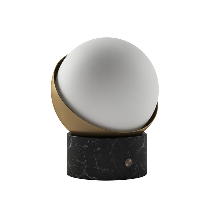 Bulbrite ORB/TL/BM/BB Cordless Indoor Table Lamp Orb 6.5W 3.7V 300Lm 2700K 92 CRI Black Marble/Brushed Brass (K70701)