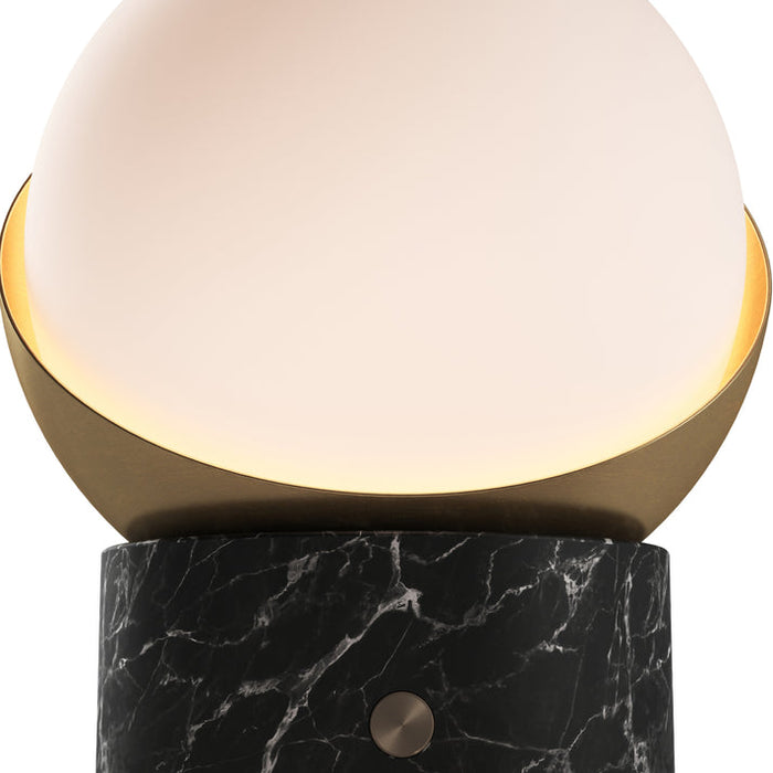 Bulbrite ORB/TL/BM/BB Cordless Indoor Table Lamp Orb 6.5W 3.7V 300Lm 2700K 92 CRI Black Marble/Brushed Brass (K70701)