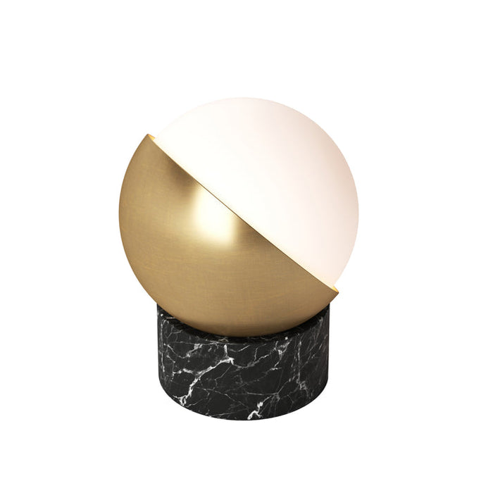 Bulbrite ORB/TL/BM/BB Cordless Indoor Table Lamp Orb 6.5W 3.7V 300Lm 2700K 92 CRI Black Marble/Brushed Brass (K70701)