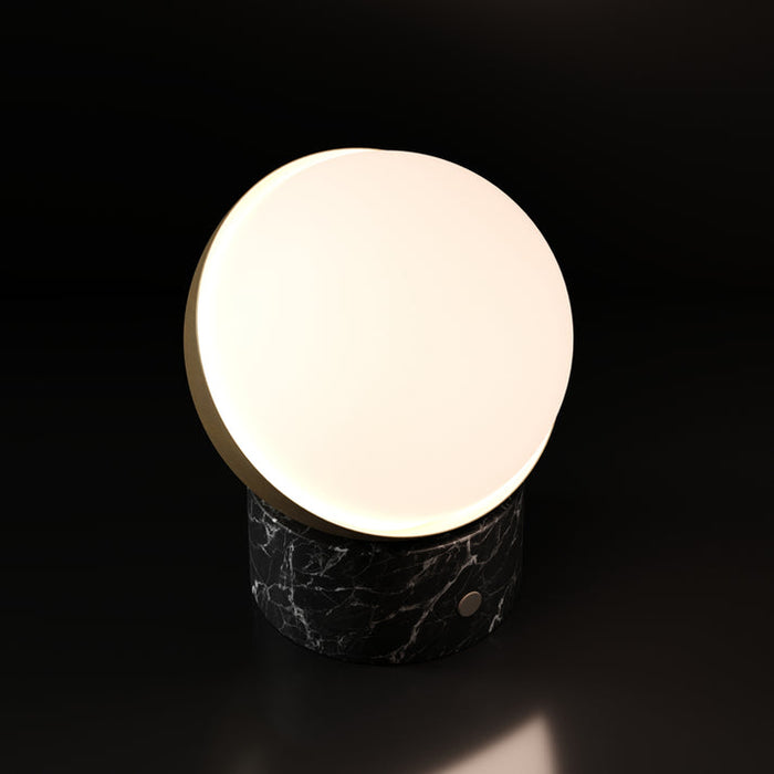 Bulbrite ORB/TL/BM/BB Cordless Indoor Table Lamp Orb 6.5W 3.7V 300Lm 2700K 92 CRI Black Marble/Brushed Brass (K70701)
