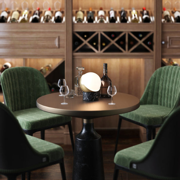 Bulbrite ORB/TL/BM/BB Cordless Indoor Table Lamp Orb 6.5W 3.7V 300Lm 2700K 92 CRI Black Marble/Brushed Brass (K70701)