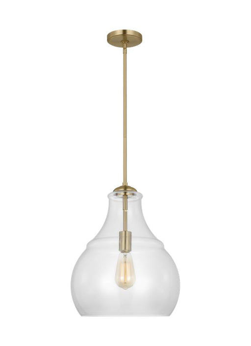 Generation Lighting Sean Lavin Zola 1-Light Pendant In Satin Brass Finish With Clear Glass Shade (P1483SB)