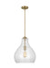 Generation Lighting Sean Lavin Zola 1-Light Pendant In Satin Brass Finish With Clear Glass Shade (P1483SB)