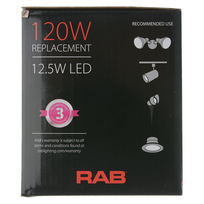 RAB PAR38 12.5W 120W Equivalent 1200Lm E26 Base 80 CRI 5000K Dimmable 40 Degree Beam (PAR38-12.5-850-40D-DIM)