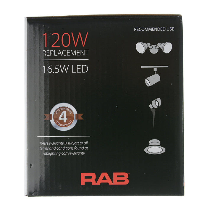 RAB PAR38 16.5W 120W Equivalent 1370Lm E26 90 CRI 3000K Dimmable 40 Degree (PAR38-16-930-40D-DIM)
