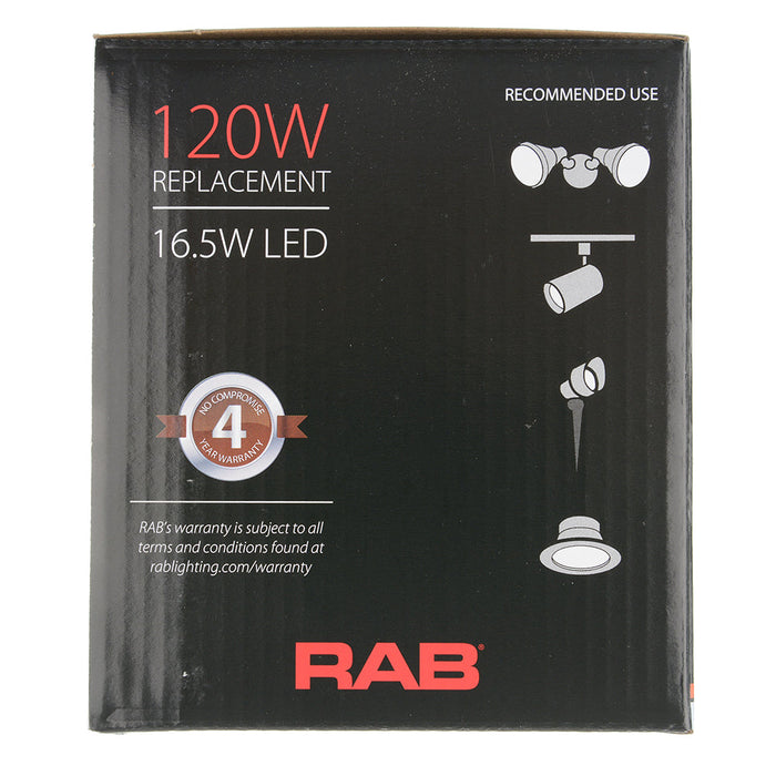 RAB PAR38 16.5W 120W Equivalent 1370Lm E26 90 CRI 4000K Dimmable 40 Degree (PAR38-16-940-40D-DIM)
