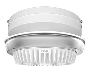 RAB Park34 LED Garage Light Field Adjustable 40W/30W/20W 3000K/4000K/5000K 120V/277V 0-10V Dimming With Battery Backup White (PARK34-40W/E)