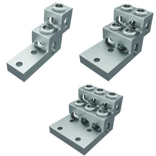 ILSCO Aluminum Panelboard Lug Heavy-Duty Dual Rated Conductor Range 750-2 4 Ports 2 Holes 3/8 Inch Bolt Size 1-3/8 Inch Hole Spacing (PBHD4-750)