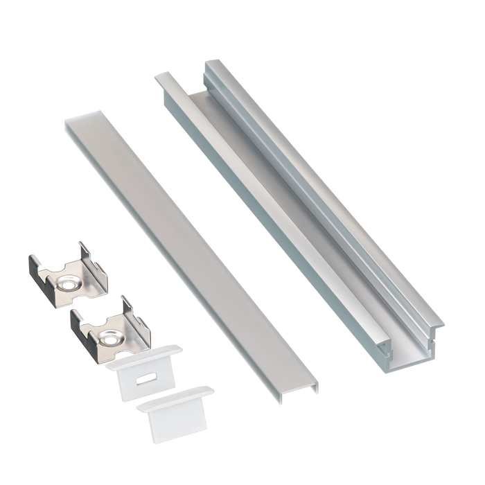 American Lighting 2M Double Flange Single Bundle With [1] 2M Double Flange Extrusion-2M High Grade Diffusion Lens-End Cap With Hole-End Cap Without Hole [6] Mounting Clips (PE-DBLF-2M-BNDL1)