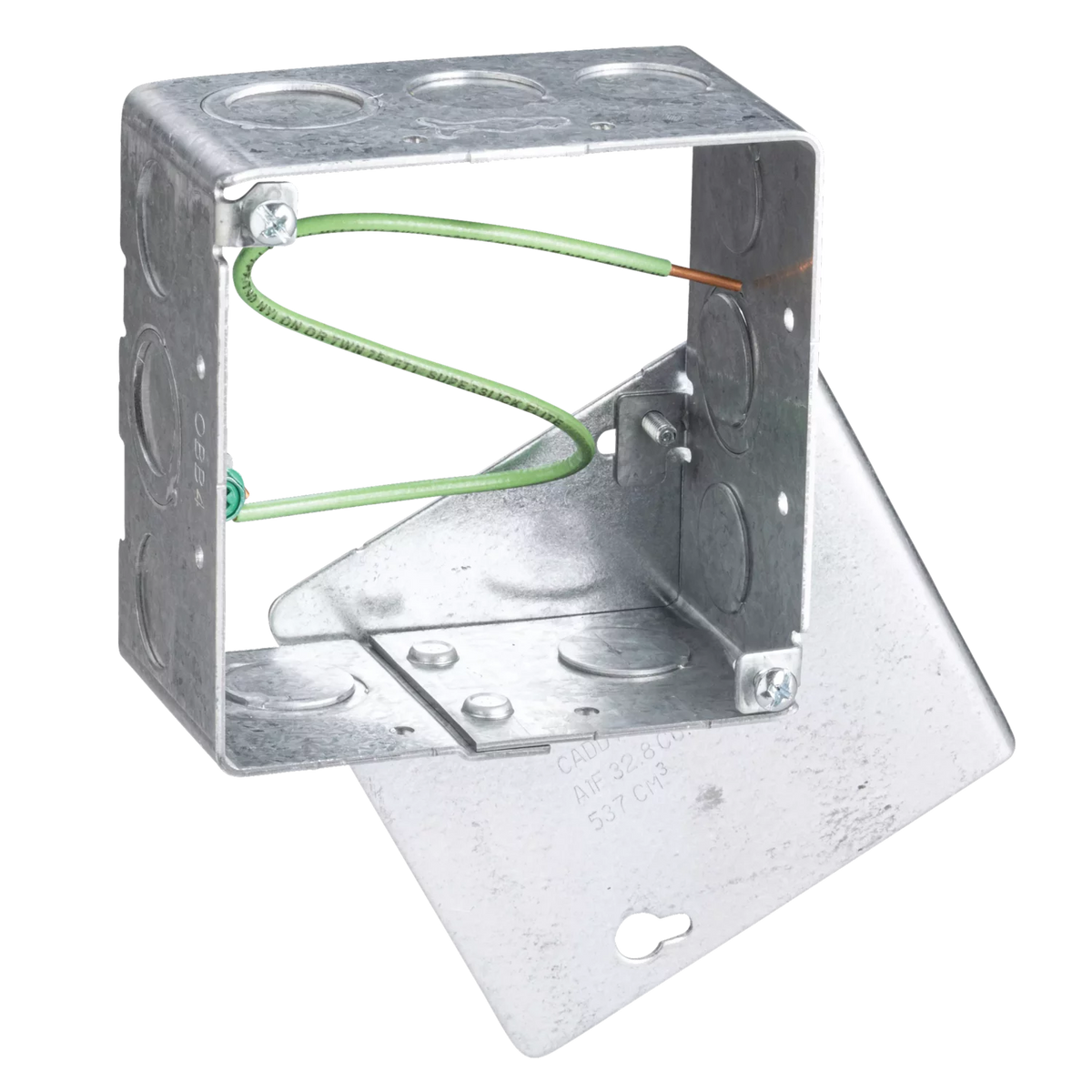 Caddy OBB4 Open Back Box 4 Inch Box 1/2 Inch 3/4 Inch Knockout Sizes ...
