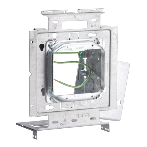 Caddy Box Mounting Plate With Far Side Support On Stud Assembly OBB4 Double Gang Mud Ring (PKX4M2)