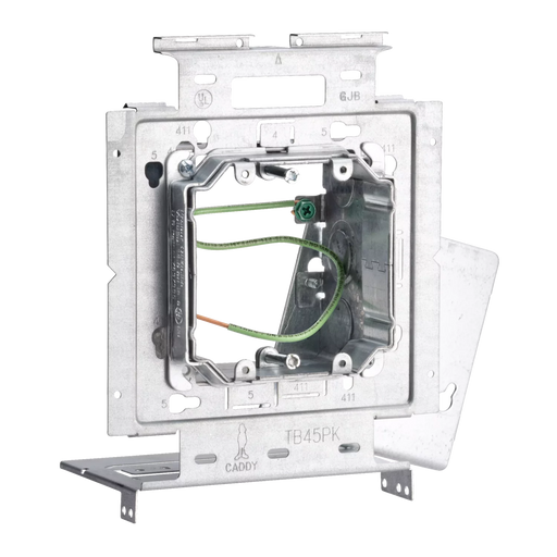 Caddy Box Mounting Plate With Far Side Support On Stud Assembly OBB4 Adjustable Double Gang Mud Ring (PKX4V2)