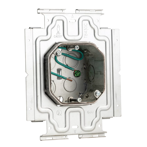 Caddy Adjustable Depth Octagon Box With Mounting Plate Galvanized (TB430C)