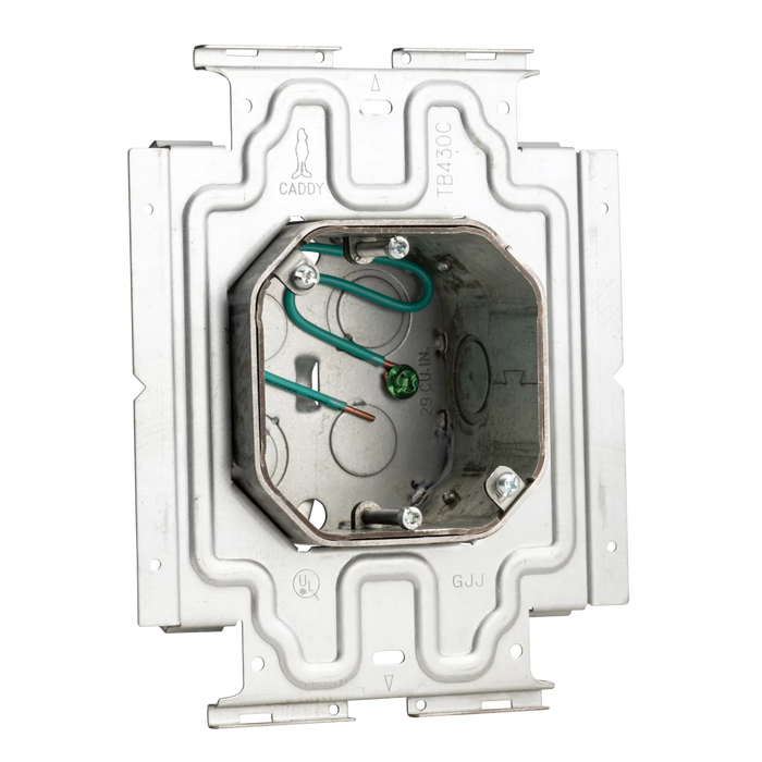 Caddy Adjustable Depth Octagon Box With Mounting Plate Galvanized (TB430C)
