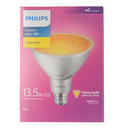 Philips 13.5PAR38/PER/YELLOW/G/E26/ND/ULW 3/1PF 568279 13.5W LED Party Spot PAR38 Lamp Yellow E26 Base Non-Dimmable (929001306633)