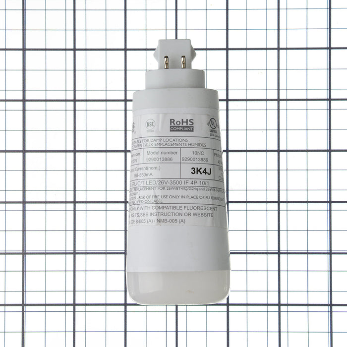 Philips 10.5PL-C/T/COR/26V-835/IF13/P/4P/DIM10/1 10.5W PL LED 3500K 120V 1200Lm 83 CRI 4-Pin GX24q Base Plug-In Bulb (929001388604)