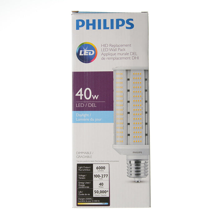 Philips 564278 LED Wall Pack Retrofit Lamp 40W 6000Lm Daylight 5000K 80 CRI EX39 Base 100-277V (929003000204)