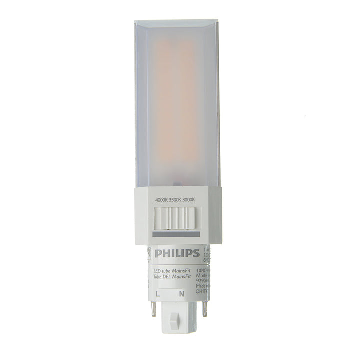 Philips 11PL-C/T/COR/32H-3CCT/MF15/P/20/1 7.87 Inch 11W PLED Lamp CCT Selectable 3000K/3500K/4000K 1425Lm/1450Lm/1500Lm Non-Dimmable G24q Base Frosted (929003477804)