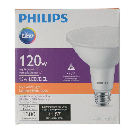 Philips 13PAR38/COR/927/F40/DIM/P/ULW/T20 6/1FB 13W LED PAR38 Bulb E26 Base 1300Lm 2700K 90 CRI 120V 40 Degree Beam Angle Clear (929003737004)