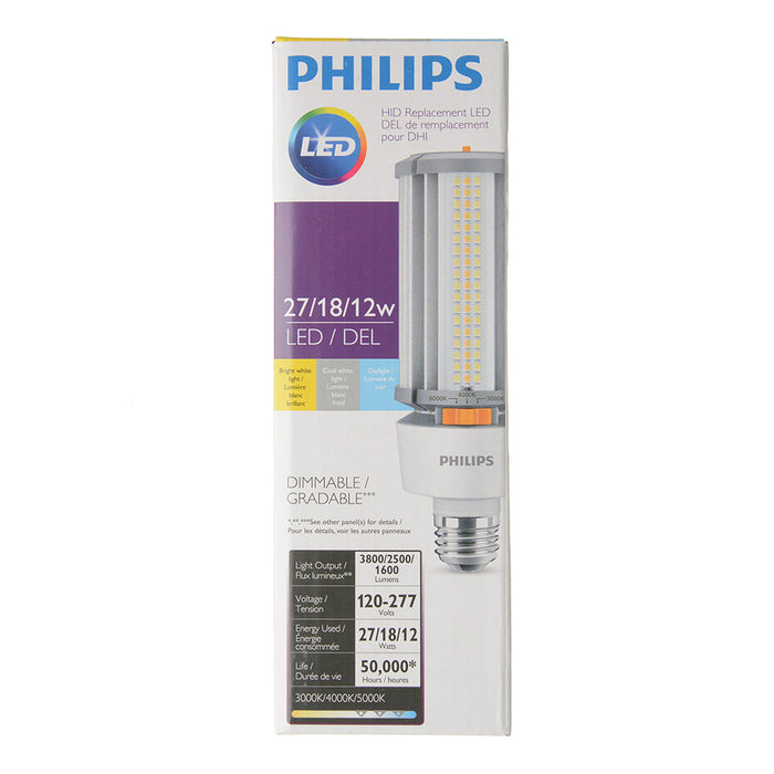 Philips 606269 27-18-12CC/LED/3PW/3CCT/E26 BB 6/1 LED Corn Cob E26 Base Wattage/CCT Selectable 27W/18W/12W 3000K/4000K/5000K 120-277V 80 CRI Clear (929004258004)