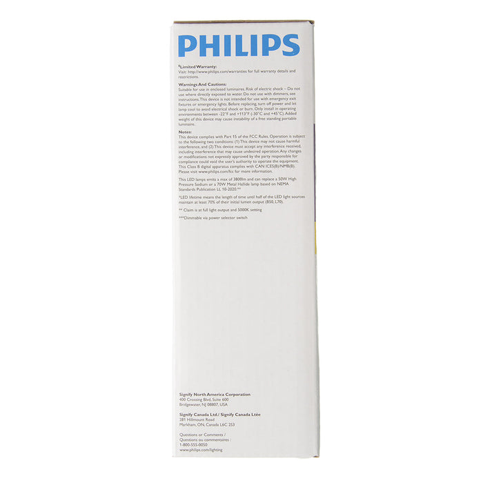 Philips 606269 27-18-12CC/LED/3PW/3CCT/E26 BB 6/1 LED Corn Cob E26 Base Wattage/CCT Selectable 27W/18W/12W 3000K/4000K/5000K 120-277V 80 CRI Clear (929004258004)