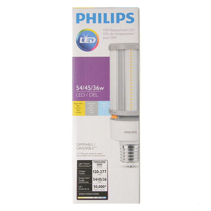 Philips 606244 54-45-36CC/LED/3PW/3CCT/Ex39 BB 3/1 LED Corn Cob EX39 Base Wattage/CCT Selectable 54W/45W/36W 3000K/4000K/5000K 120-277V 80 CRI Clear (929004258304)
