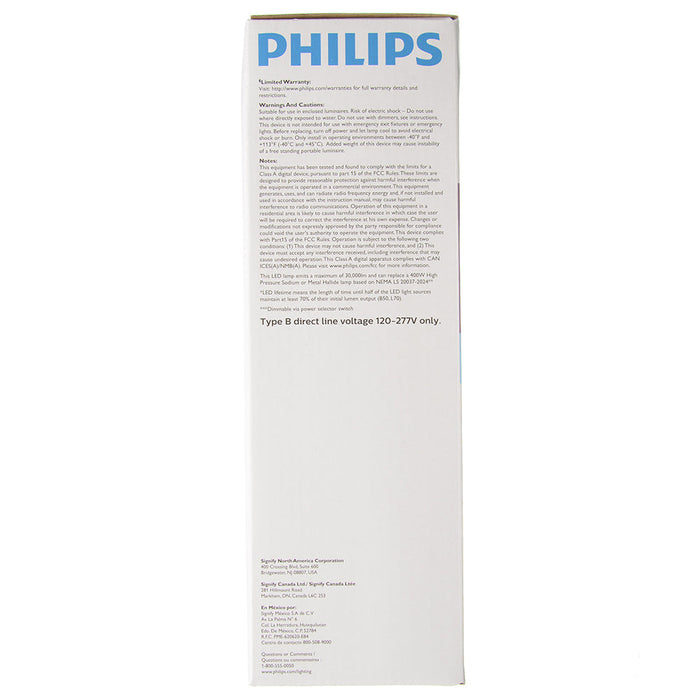 Philips 607432 LED Corn Cob EX39 Base Wattage Selectable 100W/130W/180W 30000Lm 5000K 120-277V 70 CRI Clear (#929004280504)
