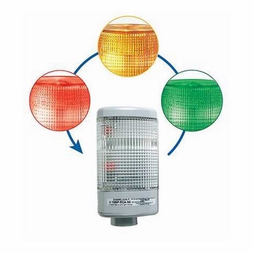Edwards Signaling 108 Series Triliptical Chameleon Designed Direct Mount Red Green Amber LEDs With A Clear Lens Can Add One Cat Series 102 Module (108I-RGA-N5)