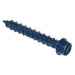 Metallics 1/4 X 3-1/4 Indented Hex Washer Head Slotted Concrete Screw Blue Hex Washer Slotted Concrete Screw Blue Coating-100 Per Package (CSH50F)