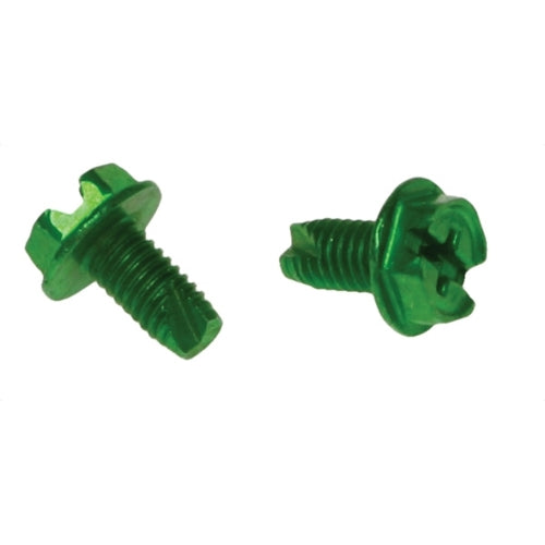 Metallics 10-32 X 3/8 Hex Washer Head Slotted Type F Grounding Screw Zinc And Green-100 Per Jar (JGSH24)