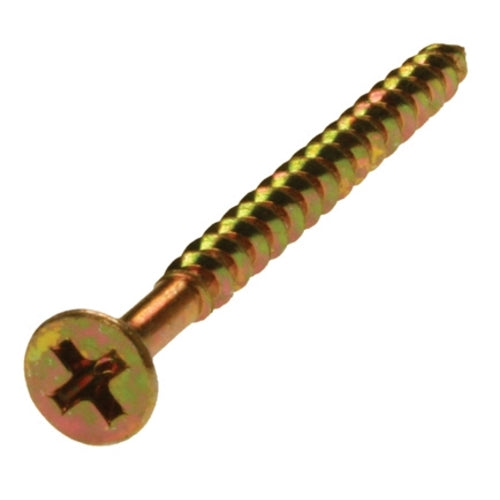 Metallics 6 X 2 Flat Head Phillips Deck Screw Coarse Thread Yellow Zinc-500 Per Jar (JGDS3V)