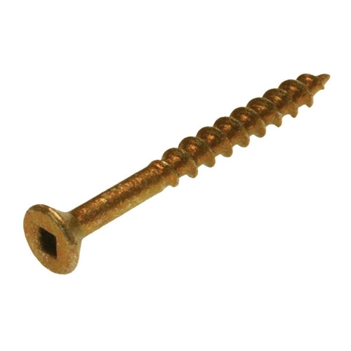 Metallics 9 X 2 Flat Head Square Drive Deck Screw Type 17 Point Steel Zinc/All-Weather Coating-500 Per Jar (JRDS3V)