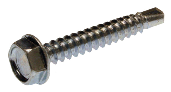 Metallics 10 X 1/2-1/4 Inch Head Indented Hex Washer Head Self-Drilling And Tapping Screw No.2 Point Steel Zinc-500 Per Jar (JTEKD4V)